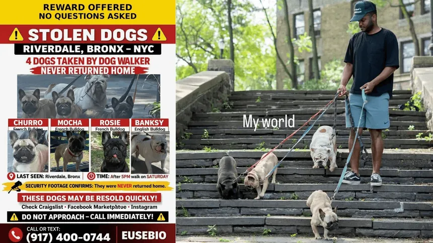 Allegedly railroaded by dog walker, desperate NYC man pleads for his 4 pets back